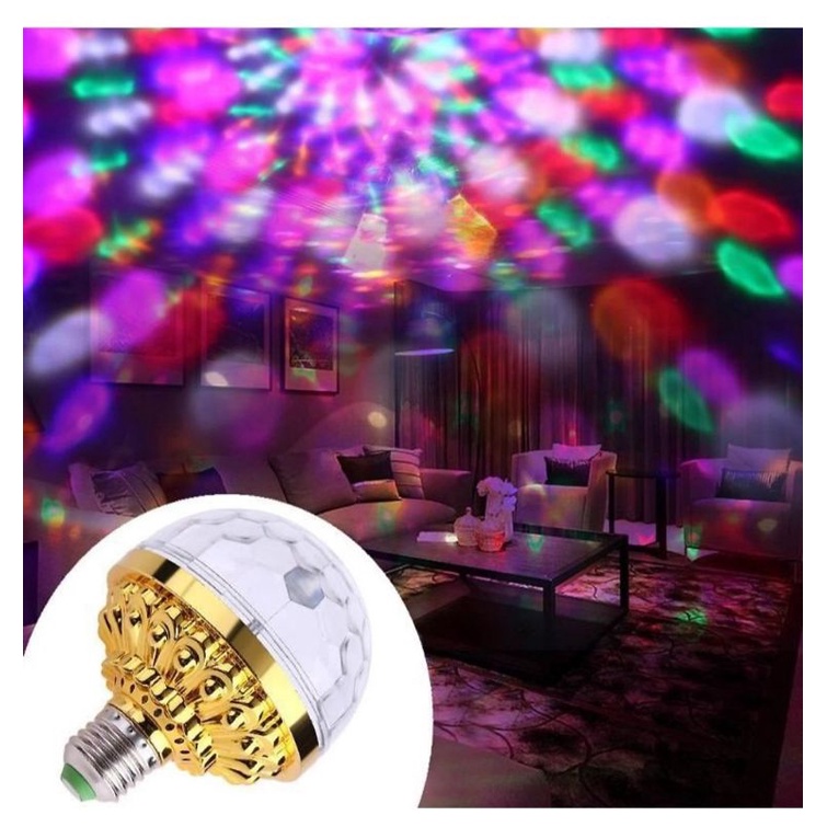 Đèn Led xoay 7 màu , Đèn Quẩy Bar Mini tặng kèm đuôi đèn có công tắc