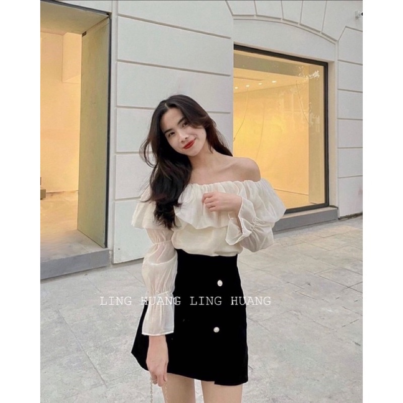 ÁO TRỄ VAI TAY NHÚN BỒNG XINH ĐẸP TB17