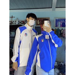 Khoác dù puma xanh trắng