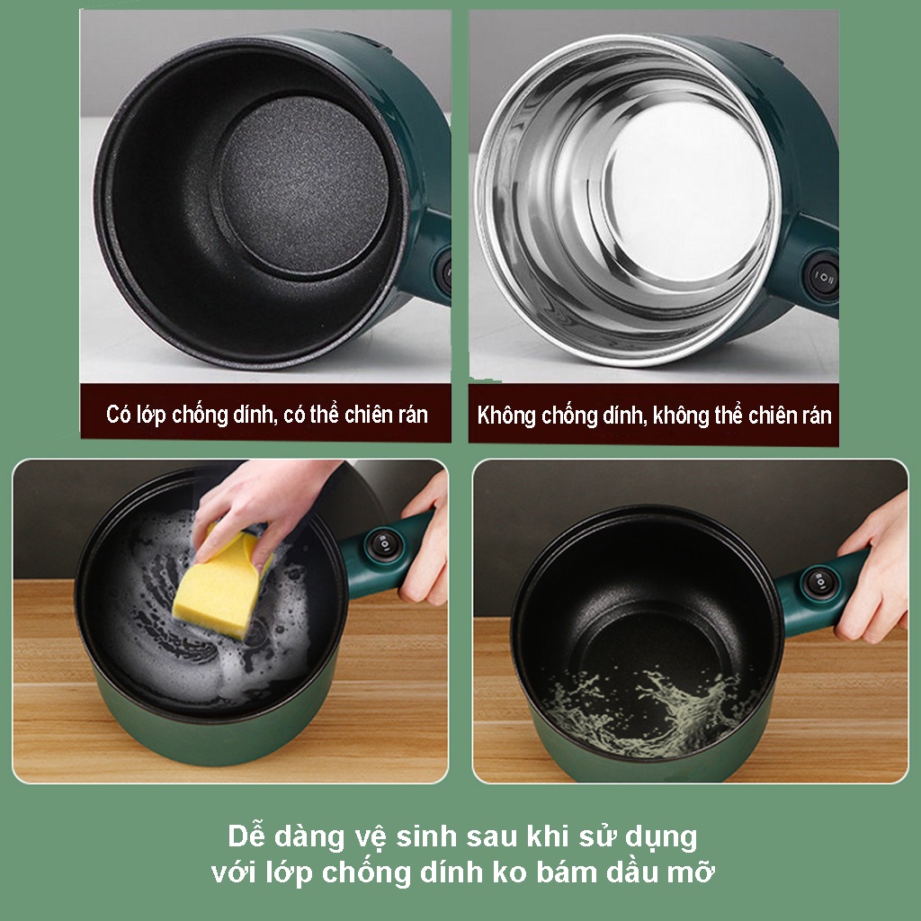 Nồi Lẩu Mini Cắm Điện Đa Năng AGISAN Có Xửng Hấp Dung Tích 1.8L Công Suất 600W Chống Dính Cao Cấp