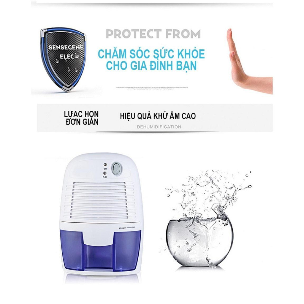 Máy hút ẩm mini Dehumidifier Kiểu Dáng Đẹp, Chất Liệu Nhựa Bền Đẹp. Hút Ẩm Nhanh, Khử Mùi Không Khí Hiệu Quả.