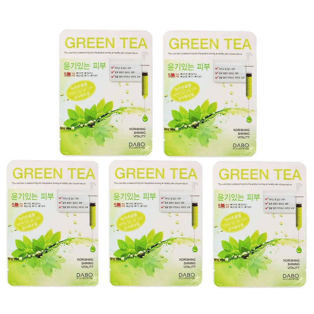 Hàng Chính Hãng- Đắp Mặt Nạ Trà Xanh Xóa Mụn Thâm, Dưỡng Trắng Da DABO GREEN TEA Hàn quốc 23g/Gói