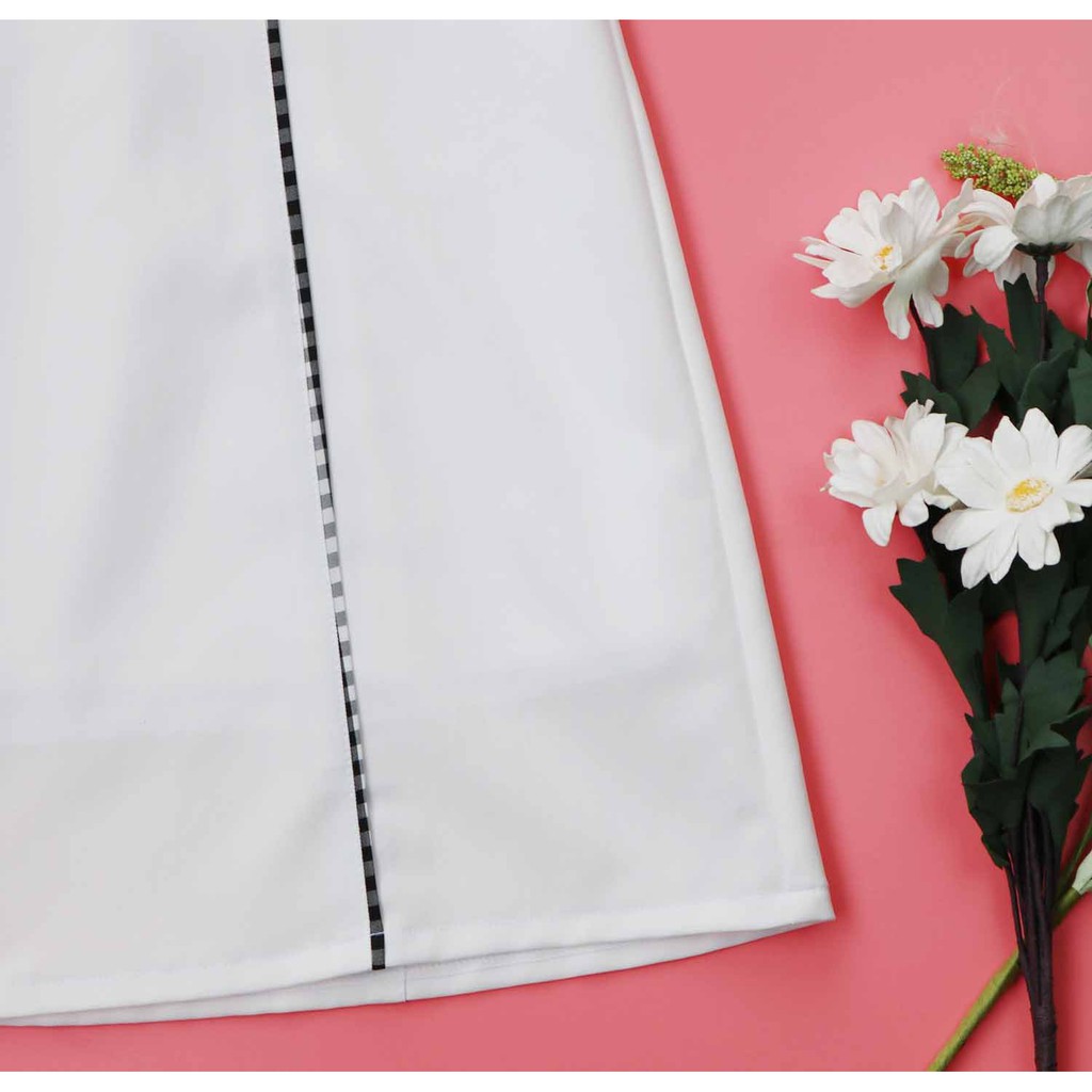 [Mã FAGREEN245 giảm 10% tối đa 30K đơn 99K] [FREESHIP] Váy trắng dự tiệc thanh lịch mềm mát họa tiết kẻ sọc | BigBuy360 - bigbuy360.vn