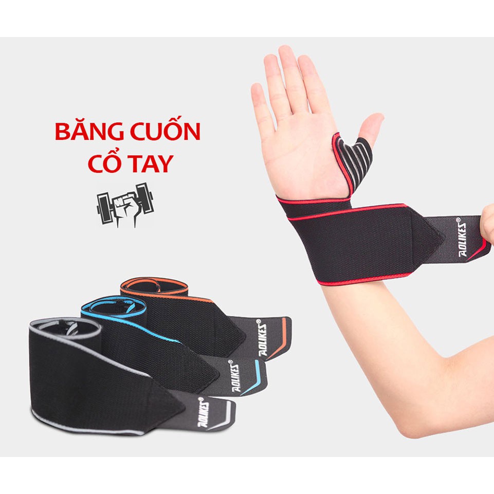 Bảo vệ cổ tay, Băng Cuốn Đai Quấn Cổ Tay Tập Gym Nâng Tạ Thể Hình Thể Thao Phiên Bản Mới Aolikes AL1540