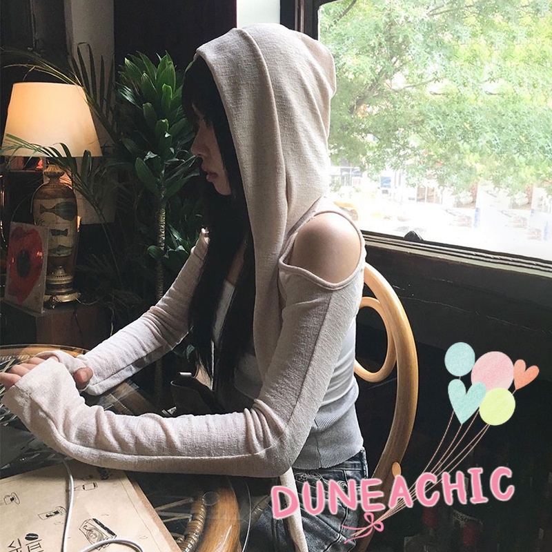DUNEA Áo Thun Lửng Tay Dài Thời Trang Quyến Rũ Cho Nữ