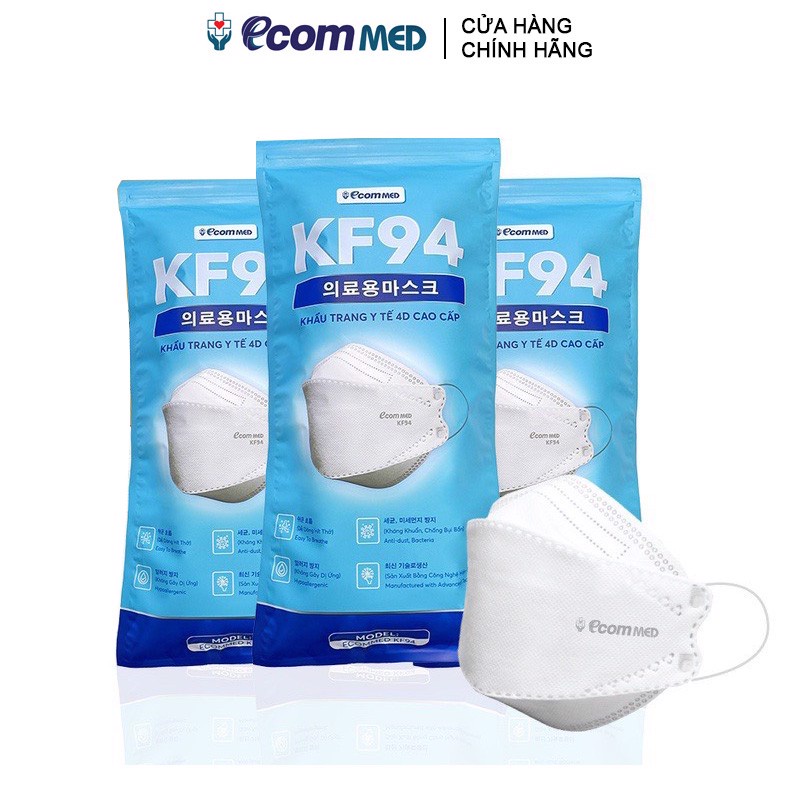 [Tiêu Chuẩn Xuất Khẩu Hoa Kỳ][Hộp 10 Cái] Ecom Med Khẩu Trang Y Tế Cao Cấp VN-N95, KF94