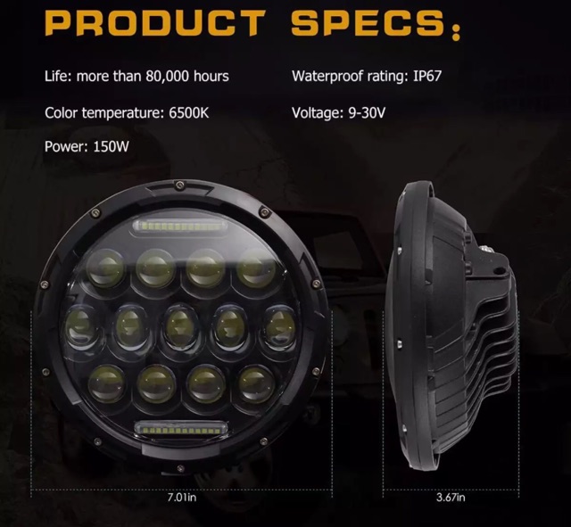 Đèn pha led Daymarke. Độ caferace