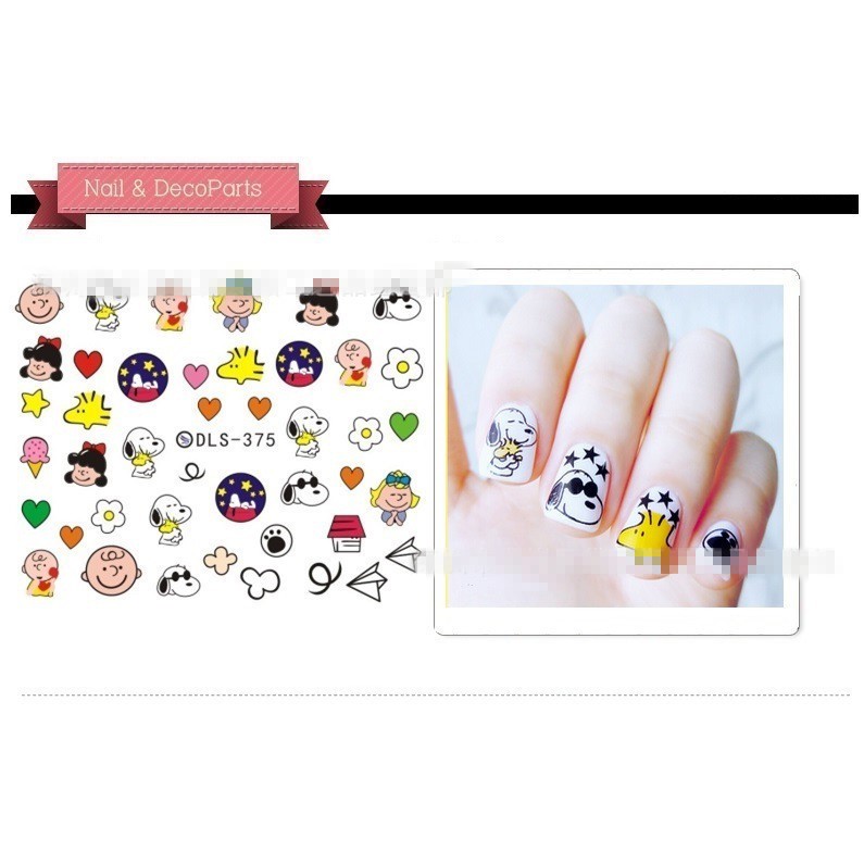 Miếng Dán Trang Trí Móng Tay Hình Snoopy Xinh Xắn