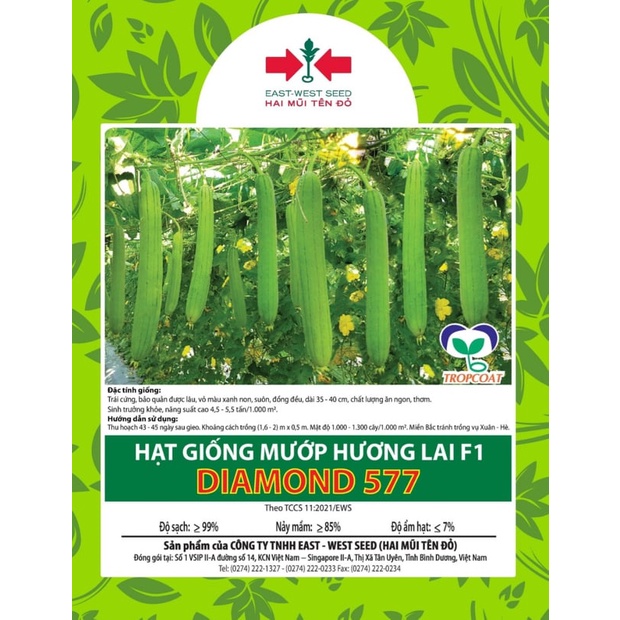 Hạt Giống Mướp Hương lai F1 Diamond 577