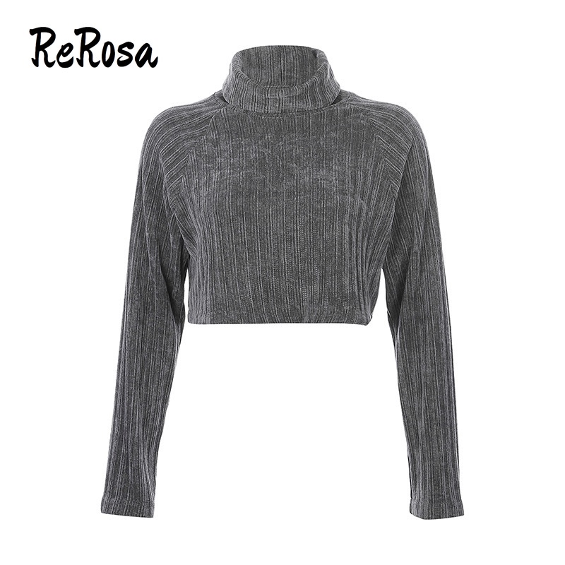 Áo Sweater Dệt Kim Cổ Cao Dáng Rộng Thiết Kế Trẻ Trung Cho Nữ 2021