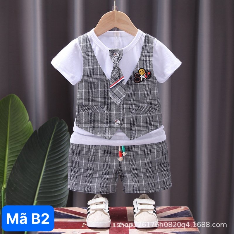 Bộ Mẫu Công Tử Cà Vạt Sang Trọng Cho Bé Dự Tiệc Tổ Chức Sinh Nhật Thôi Nôi Cho Bé Trai MiDuKid
