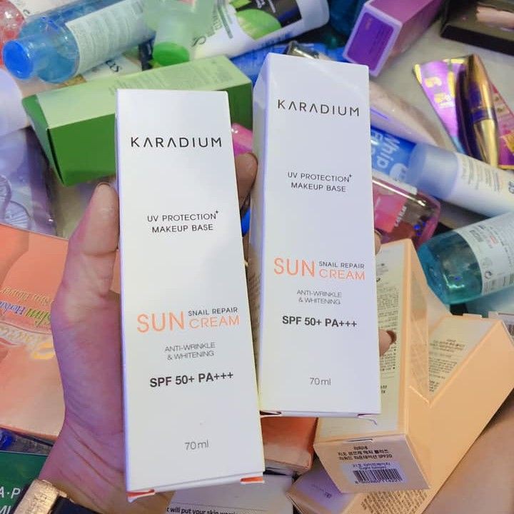 Kem Chống Nắng Karadium Snail Repair Sun Cream SPF 50+ PA +++ - HÀNG CHUẨN AUTH