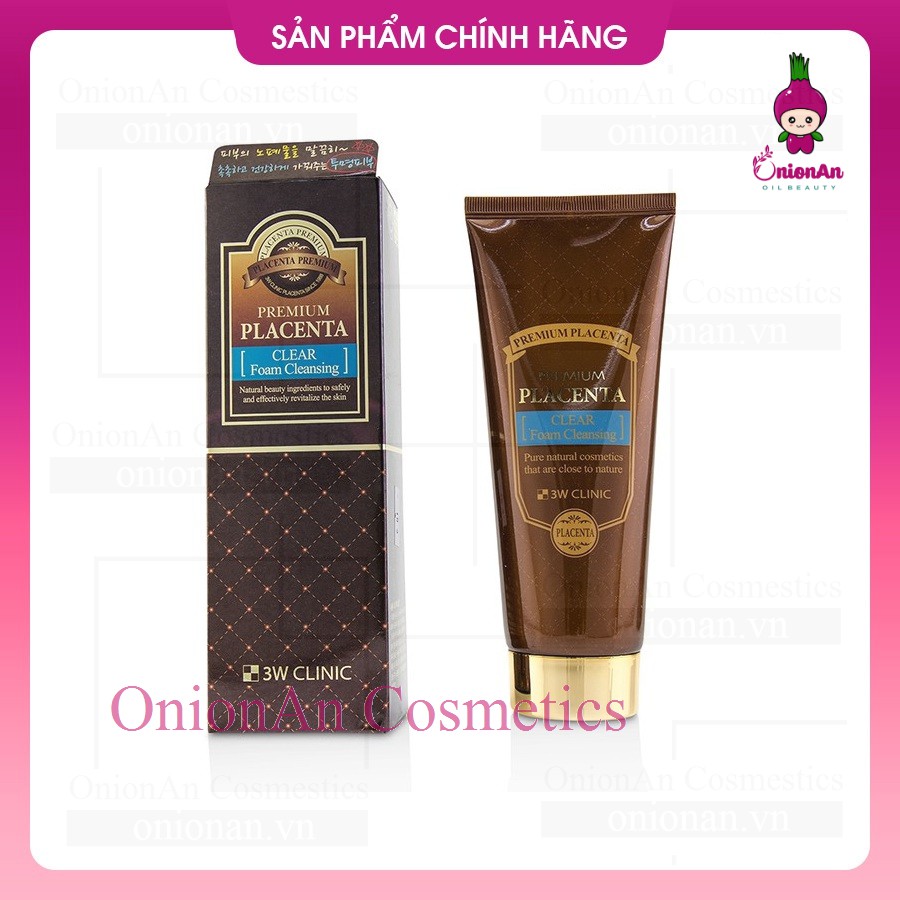 Sữa Rửa Mặt Nhau Thai Cừu 3W Clinic Premium Placenta Clear Foam Cleansing