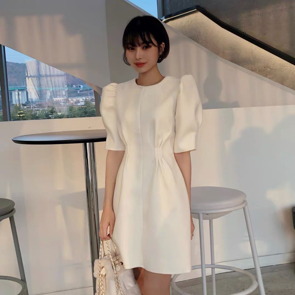 Váy đầm dự tiệc tay ngắn cổ tròn đơn giản chít eo siêu iu đi học ,đi chơi , đi tiệc dễ thương - Thời trang VADA - V6 | BigBuy360 - bigbuy360.vn