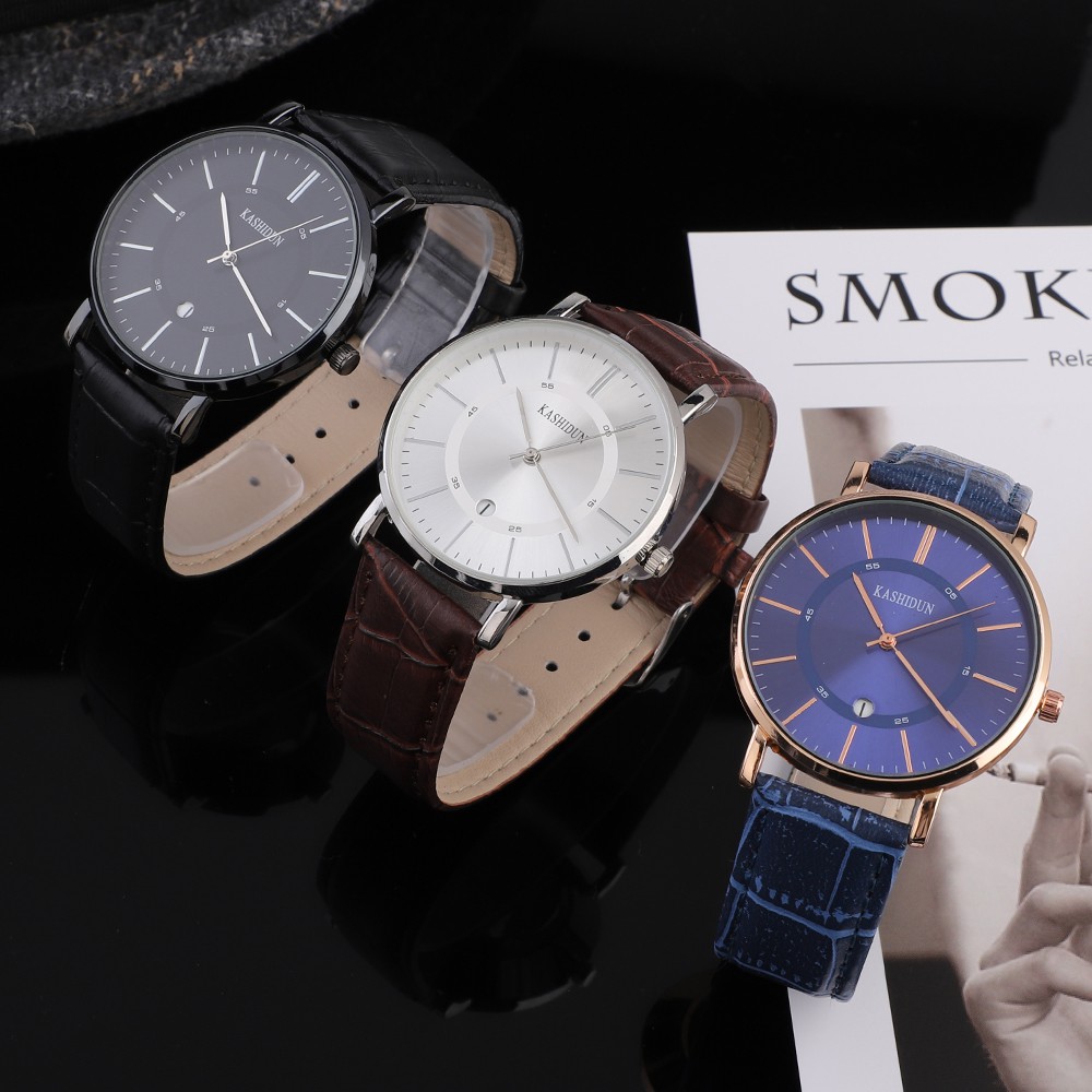 Đồng Hồ Nam KASHIDUN 8106 Dây Da Trẻ Trung có lịch ngày | BigBuy360 - bigbuy360.vn