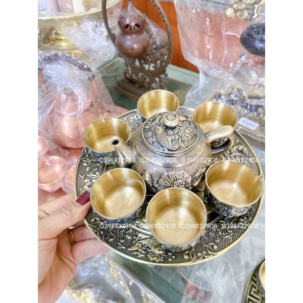 Bộ ấm con cá 6 chén bộ uống trà hàng ngày phong thủy