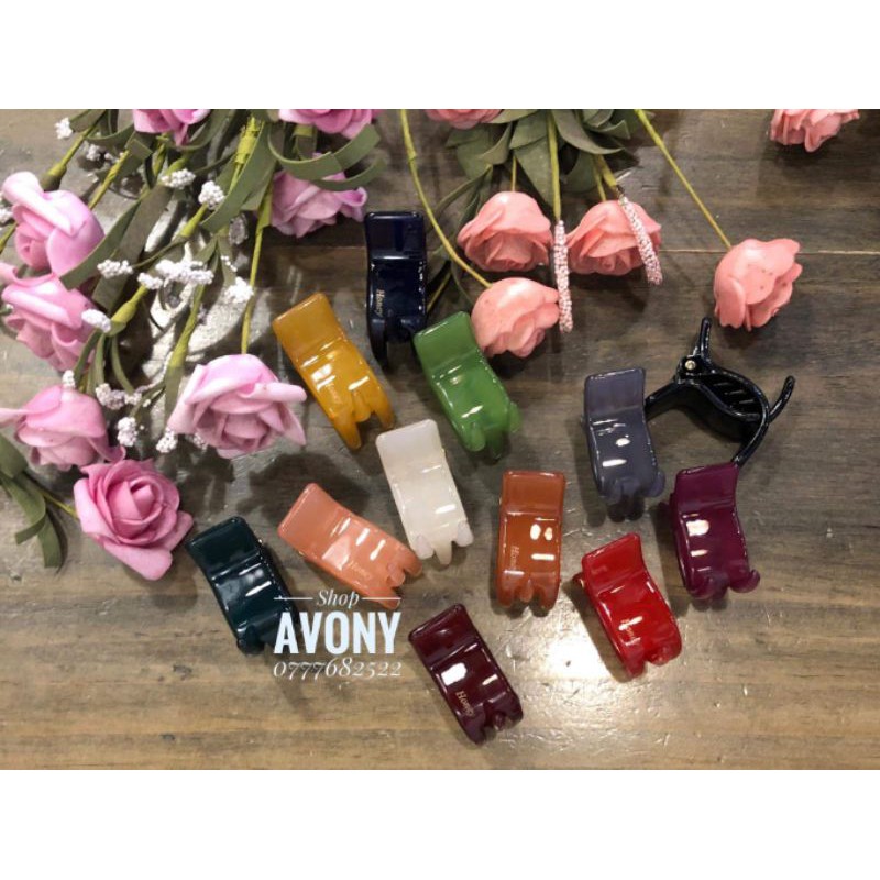 1 Kẹp càng cua 3 răng nhí màu trơn - honey 🍯 size mini
