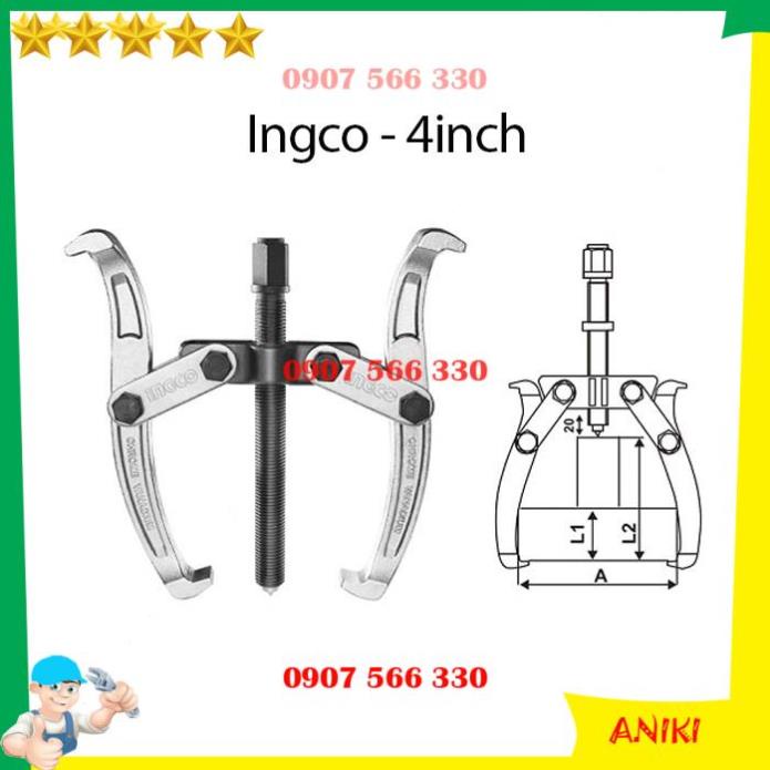 Cảo 2 chấu lực cảo 2000kg - 5000kg tháo lắp vòng bi bạc đạn Total Ingco thép Crv cứng chắc chịu nhiệt 1234