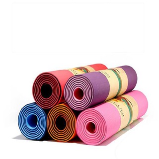Thảm tập YOGA, GYM 6mm. Chống trượt tập thể dục tpe 2 lớp không mùi, Hàng có bảo hành
