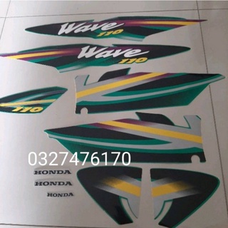 Full bộ tem xe Wave thái 110 màu đen hàng thái xịn