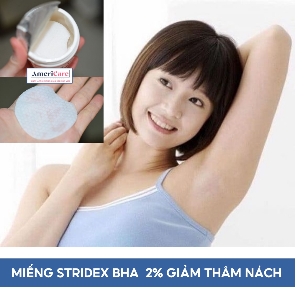 Date Mới Nhất - Miếng Giảm Mụn Stridex BHA Tẩy Tế Bào Cho Da Nhạy Cảm BHA 0.5% - 1% - 2% (hộp 55-90 miếng)