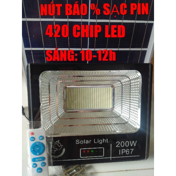 ĐÈN PHA NĂNG LƯỢNG MẶT TRỜI 200w. ĐỦ CÔNG SUẤT. BẢO HÀNH 24 THÁNG.