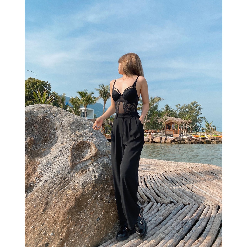 Quần đen suông ống rộng Yumi Black Pants Gem Clothing SP060592