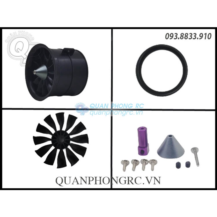 Vỏ Ducted Fan QX-MOTOR 12 Lá 70mm 12 Blades CCW QF3027 (Không Motor)