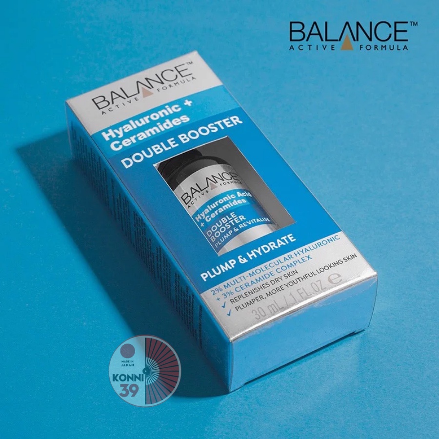 Serum cấp ẩm chuyên sâu và phục hồi da Balance Active Formula Hyaluronic + Ceramides Double Booster 30ml - Konni39