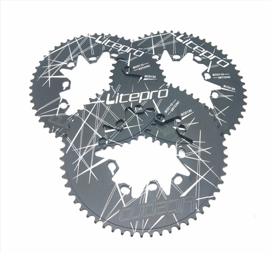 Litepro MTB Bike 110/130MM Oval Double BCD Chainring 54/56/58T Crankset Doval Driveline 5 Holes Chainwheel For Folding Bike