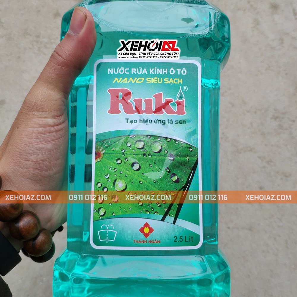 Nước rửa kính ô tô nano 2.5L Ruki cao cấp - Hiệu ứng lá sen