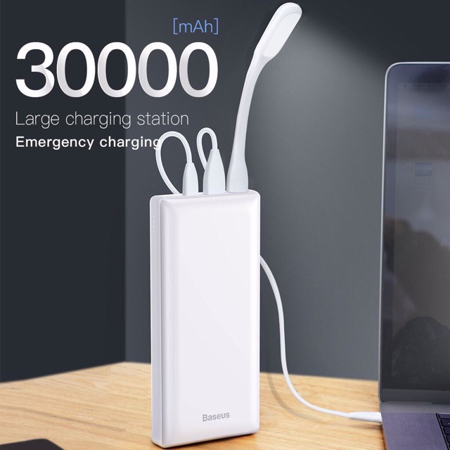 Pin sạc dự phòng Baseus 30000mAh có 3 ra - Sạc dự phòng chính hãng báeus X30 dung lượng đủ