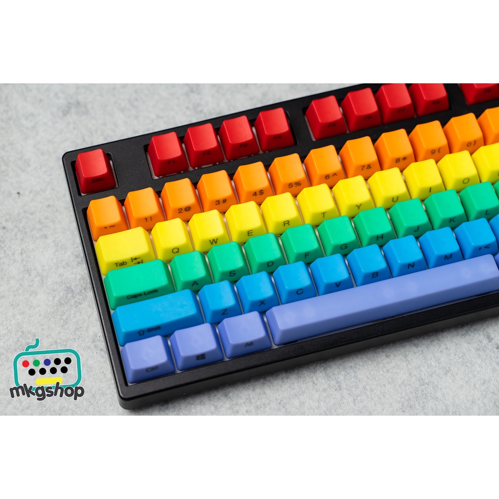 Keycap Rainbow nhựa PBT profile OEM in laser cạnh nút ninja