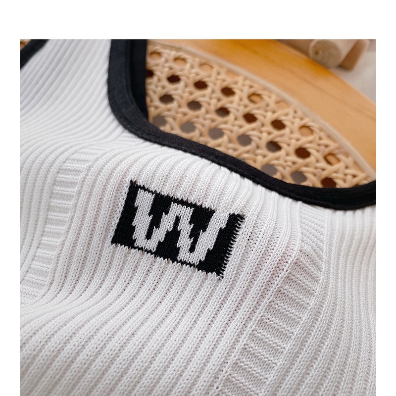 Áo dệt kim không tay dáng ôm ngắn viền không đều phong cách Hàn Quốc thời trang xuân hè dành cho nữ