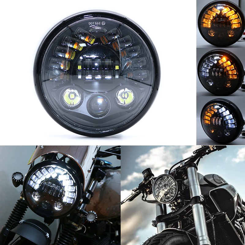 Mới Đèn Pha LED 7 Inch Cho Xe Mô Tô Harley Davidson YAMAHA BMW Cafe Racer