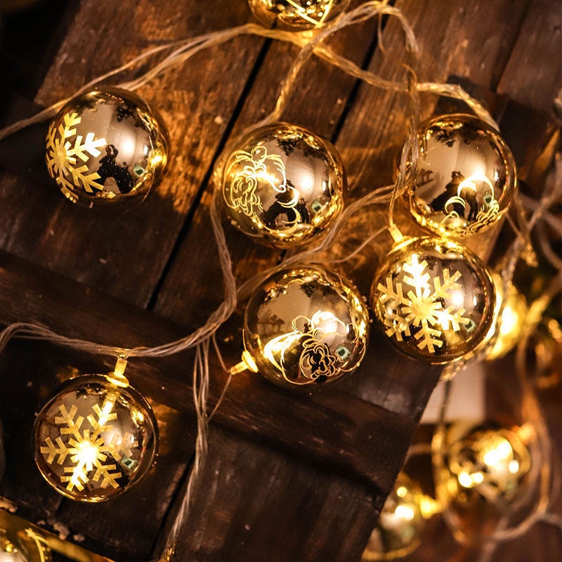 [ DIY Christmas Tree Hanging Lights and Colorful Ball String Decoration For Home Wedding Christmas Lawn Yard DIY Lighting ]