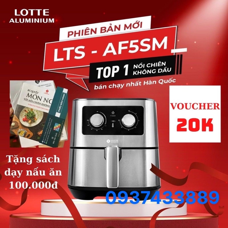 NỒI CHIÊN KHÔNG DẦU LOTTE LTS - AF5SM 5,5lít , BẢO HÀNH 12 THÁNG NHẬP KHẨU NGUYÊN CHIẾC