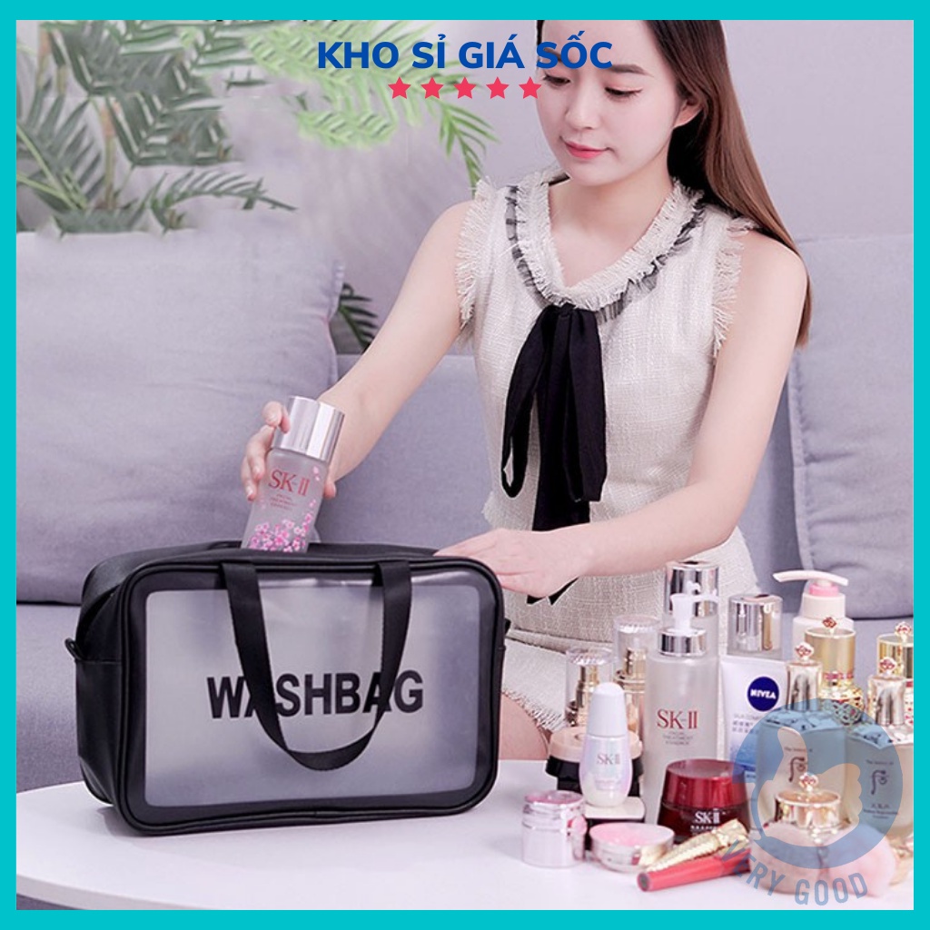 Túi hộp đựng mỹ phẩm, đồ trang điểm đi du lịch quần áo tập gym yoga washbag trong suốt, chống thấm nước nhiều kích thước