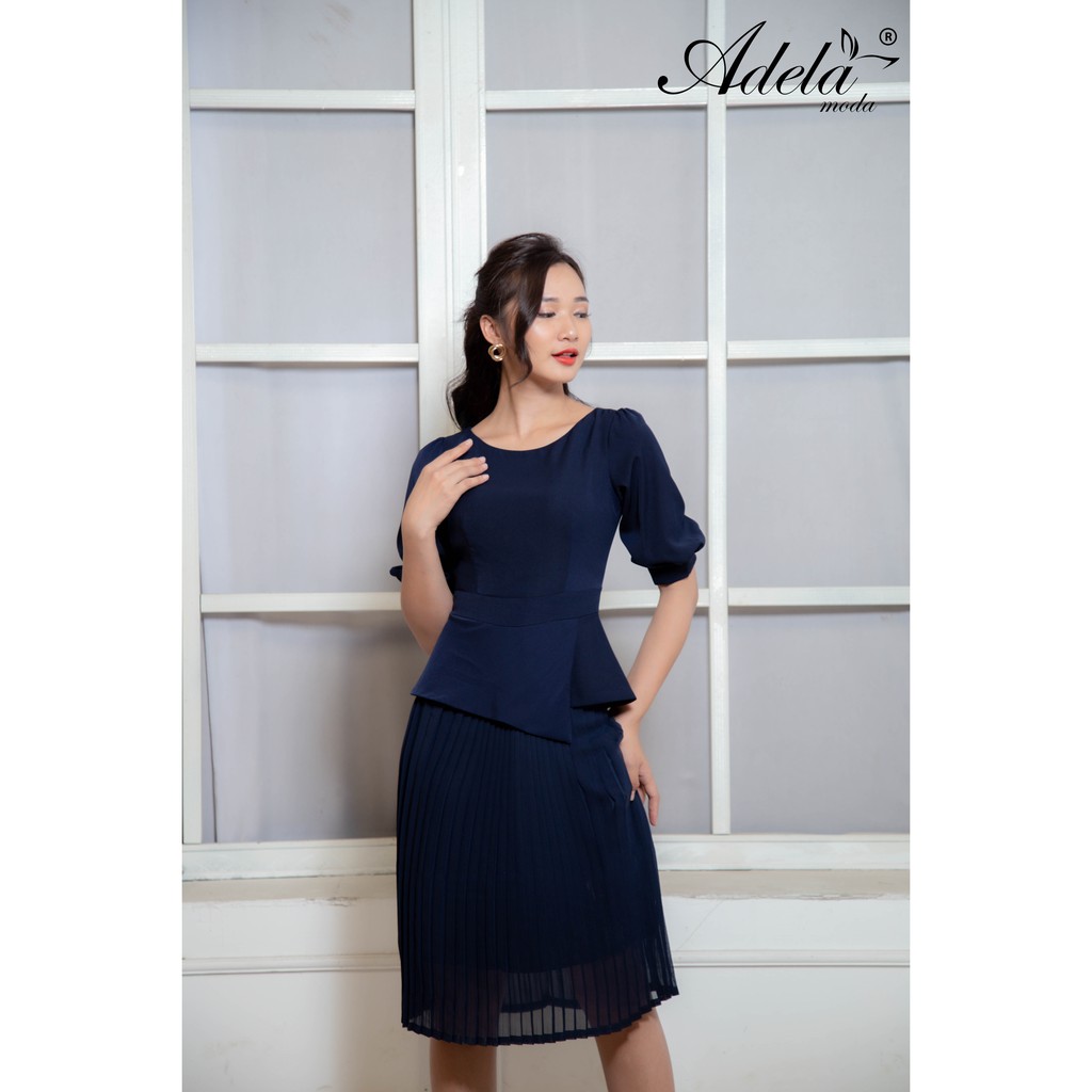 Đầm ADELA MODA peplum tùng xếp ly A01009