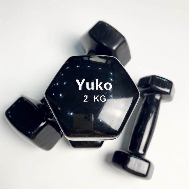 Tạ tay 2kg, tạ đơn lõi gang đặc bọc cao su cao cấp bền tốt tập gym yoga thể dục tại nhà