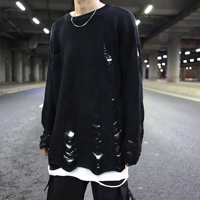 Áo Sweater tay dài cổ tròn phong cách Hip Hop Hàn Quốc cho nam size S-2XL