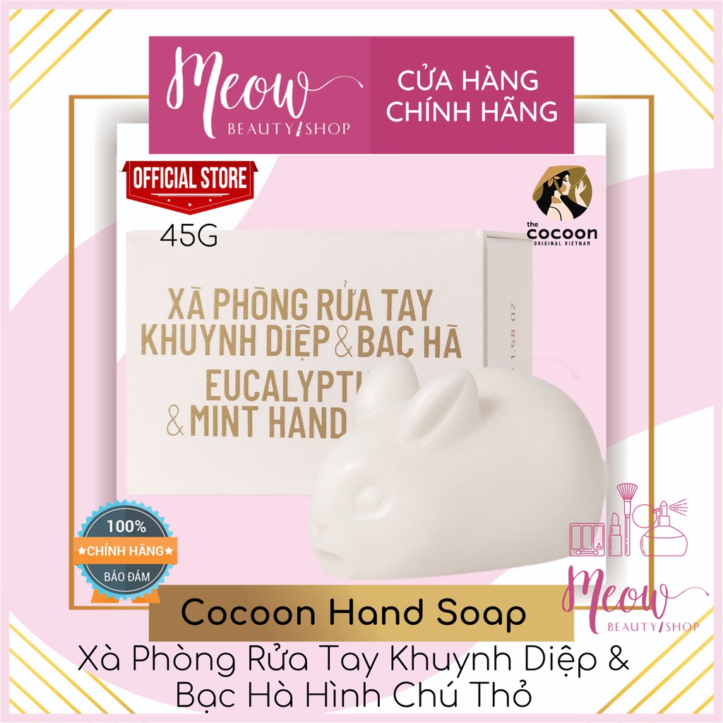 Cocoon - Xà Phòng Rửa Tay Khuynh Diệp &amp; Bạc Hà Hình Chú Thỏ Cocoon 45g