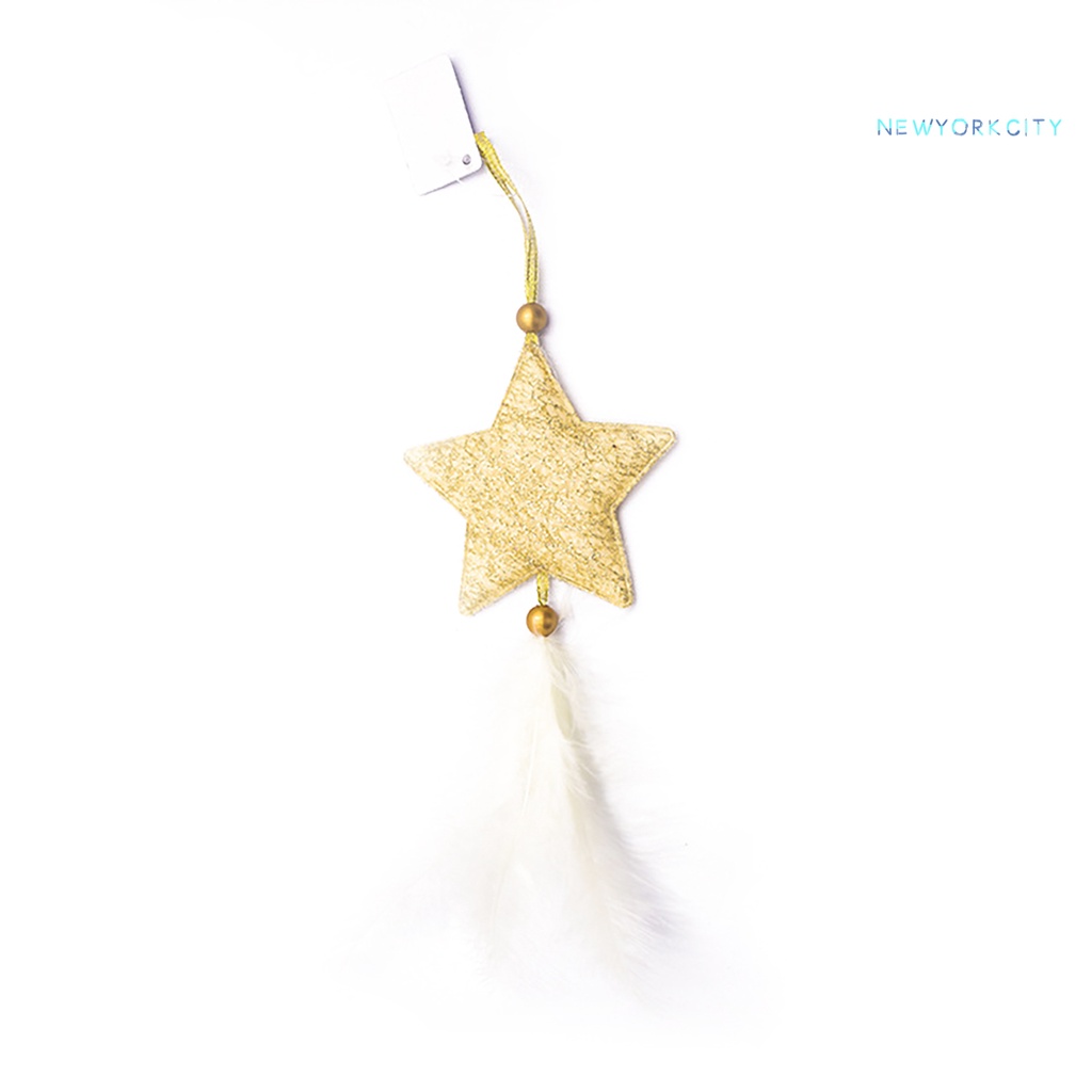 Phụ Kiện Treo Trang Trí Cây Thông Giáng Sinh Hình Ngôi Sao Trái Tim Lông Vũ Trọng Lượng Nhẹ Tái Sử Dụng Đ
