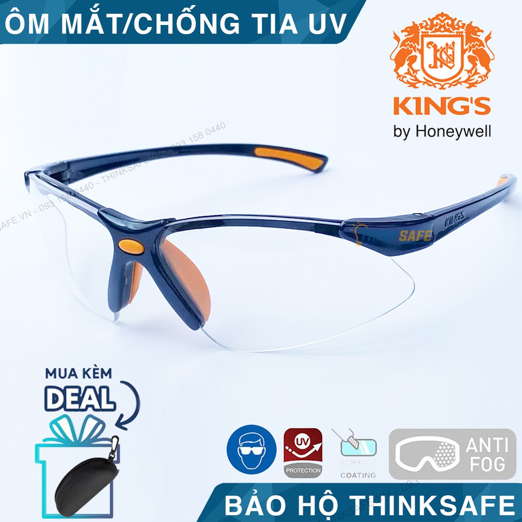 Kính bảo hộ King's KY311B chống trầy xước, chống tia UV (trắng trong suốt) - Thinksafe