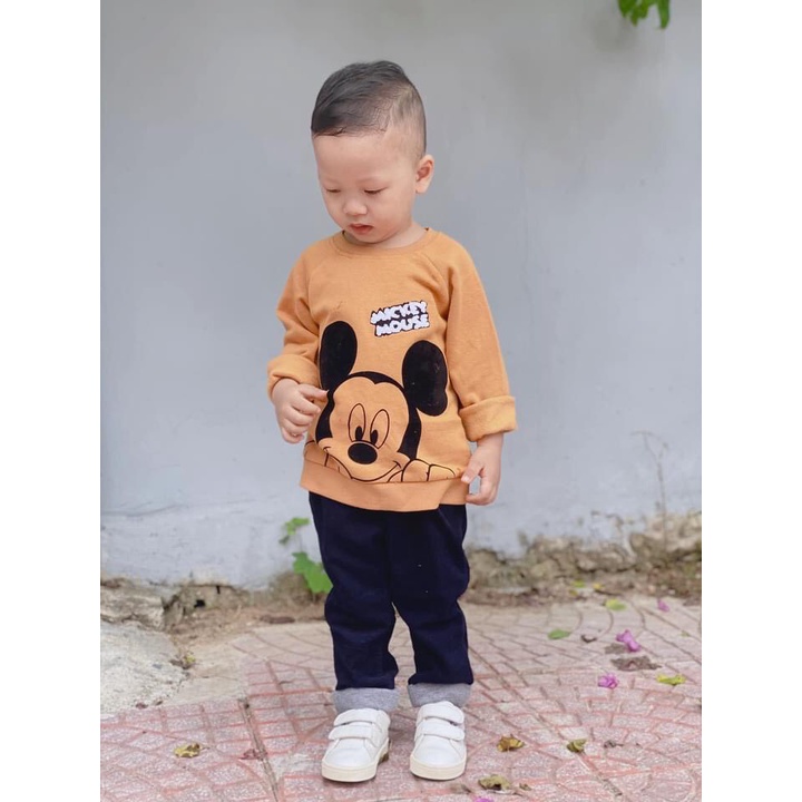 Áo nỉ vàng in hình Mickey, Hờ mờ JP săn SALE