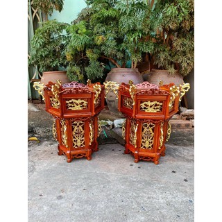 Cặp đèn lồng gỗ hương (kt 46 x 46 cm)