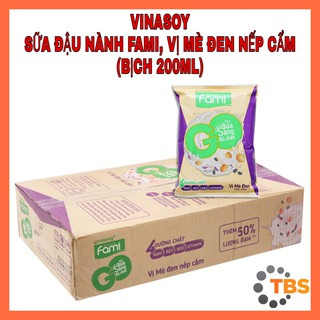 [VINASOY, SỮA ĐẬU NÀNH FAMI GO] SỮA ĐẬU NÀNH FAMI GO, VỊ MÈ ĐEN NẾP CẨM, BỊCH 200ML