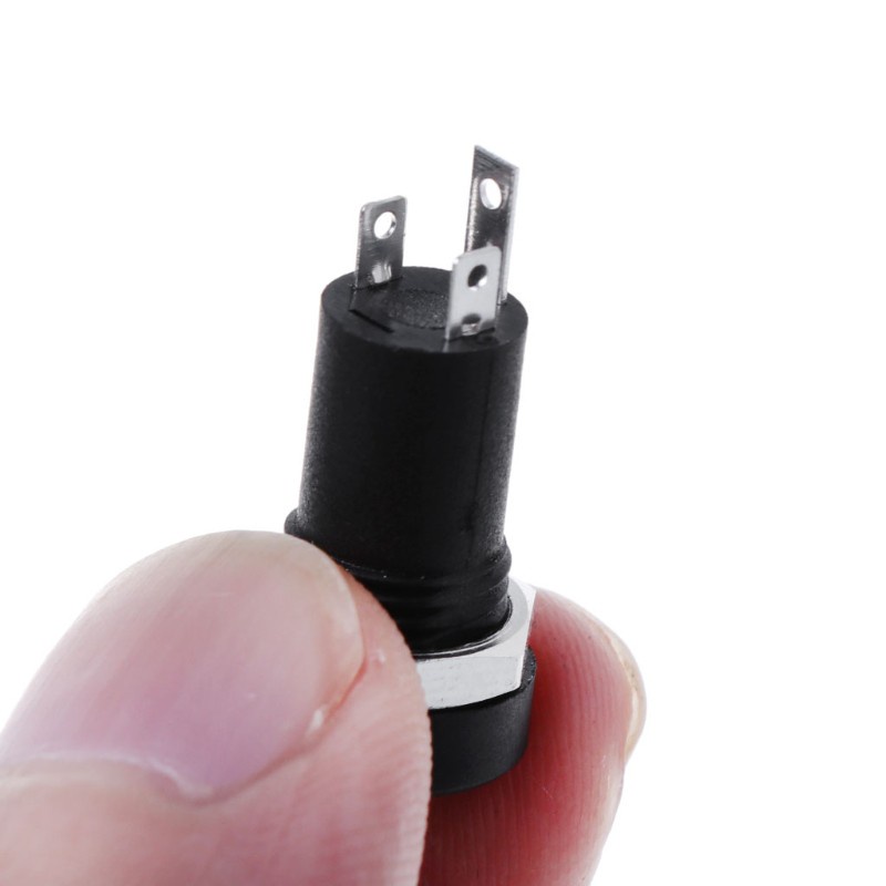 Set 2 Ổ Cắm Âm Thanh 3.5mm 3 Cực Màu Đen Vàng Kèm Đai Ốc