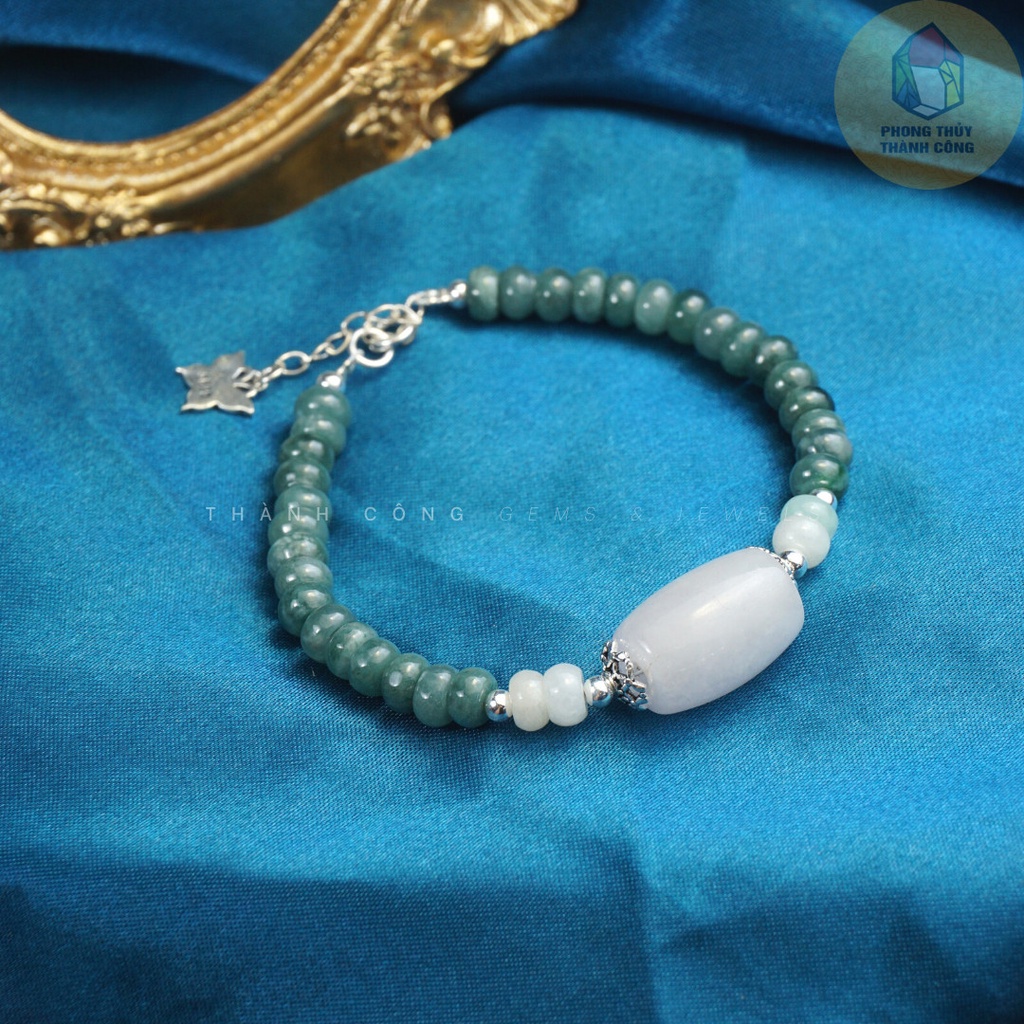 Vòng Tay Phong Thủy - Cam Thach Lam Ngoc Banh Xe x Lu Thong Bach Ngoc