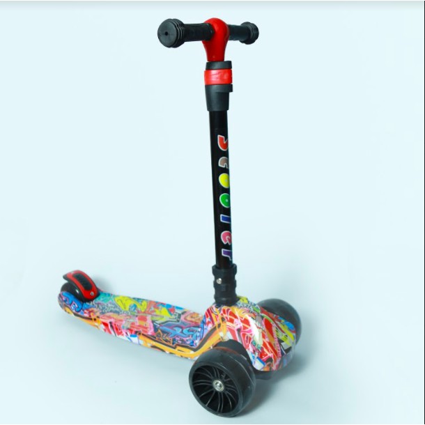 Xe Scooter, Xe Trượt Trẻ Em Có Đèn Có Nhạc Hoạ Tiết Graffiti - XSKY